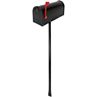 PrimeMatik - Buzón US Mail de Aluminio para Correo Postal Americano Negro con Soporte